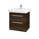 Dřevojas - Umyvadlová skříňka Q MAX SZZ2 60 - D21 Tobacco / Úchytka T01 / D21 Tobacco 275624A