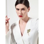 Luxusní brož Swarovski Elements Celine - květina, Zelená