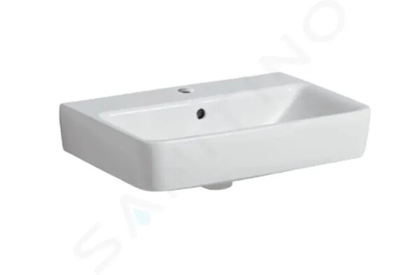 GEBERIT - Selnova Compact Umyvadlo 550x370 mm, s přepadem, otvor pro baterii, bílá 501.509.00.7