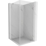 MEXEN/S - Lunar-B sprchový kout dveře křídlové pravá 90 x 90, transparent, nikl kartáčovaný 832-090-090-97-00-P