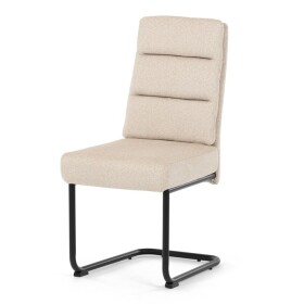 Židle jídelní, taštičkové pružiny v sedáku, madlo na opěráku, krémová látka, černý kov