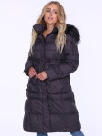 Dámský kabát Coat BLH220027FXR tmavě šedý -. PERSO 46/3XL