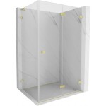 MEXEN/S - Lunar-F L sprchový kout skládací dveře pravá 95 x 80, transparent, zlato kartáčovaná 836L-095-080-55-00-P