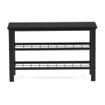 Botník 2 police, bez potahu, kov - černý matný lak