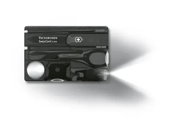 VICTORINOX SWISSCARD LITE černá-transparentní / Multifunkční karta / Počet funkcí 13 / Rozměry 82 x 45 mm (0.7333.T3)