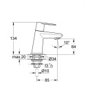 GROHE - Eurodisc Cosmopolitan Stojánkový ventil, chrom 23051002