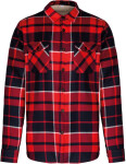 Kariban K 579 Flanelová košile s sherpa fleecovou podšívkou 20.K579 red/navy XXL
