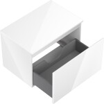 MEXEN/S - Orio koupelnová skříňka pod umyvadlo 70 cm s deskou, 1 šuplík, bílá lesk 91A10-07047-1-BFC00