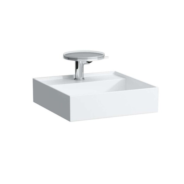 Laufen - Kartell Umývátko na desku 46x46 cm, s 1 otvorem pro baterii, s LCC, bílá H8153314001111