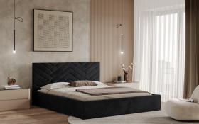 FRONTI Postel TRIEST 180x200 černá s úložným prostorem