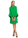 Šaty áčkového střihu rukávy zelené EU model 18004273