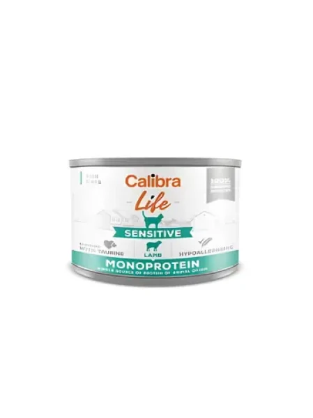 Calibra Cat Life Sensitive Lamb 200 g / Konzerva pro kočky / citlivé trávení / jehněčí