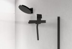 POLYSAN - Stěrka do sprchy, včetně uchycení na zástěnu, černá mat 72825.21