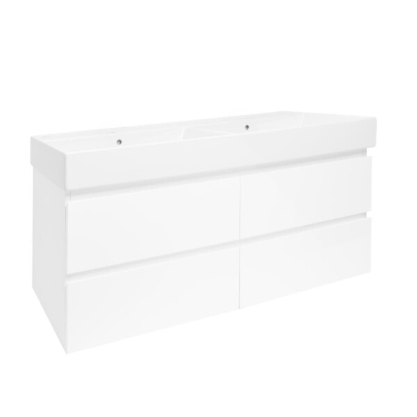 Koupelnová skříňka s umyvadlem SAT B-Way 119x50x45 cm bílá lesk BWAY2120WU2BI BWAY2120WU2BI