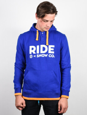 Ride Logo Henley DARK COBALT pánská mikina přes hlavu - L