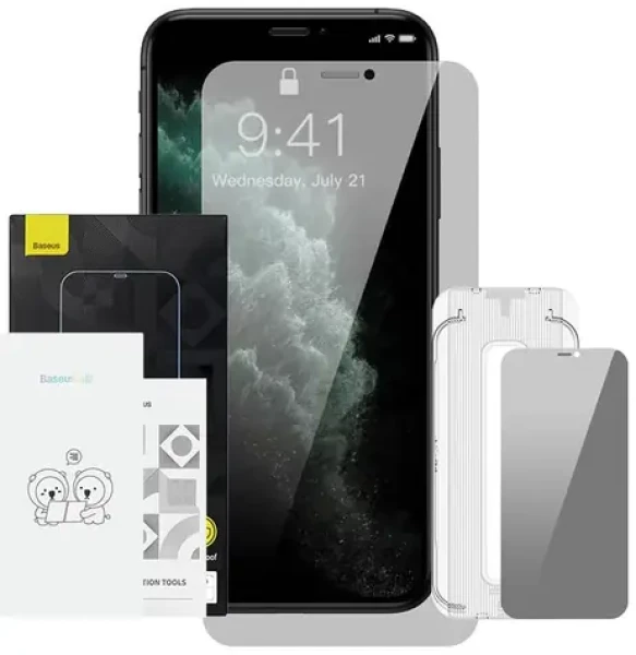 Baseus SGJC110602 Crystal Privacy Tvrzené sklo 0.3 mm pro Apple iPhone X/XS (SGJC110602)