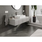 MEXEN/S - Rivel koupelnová skříňka pod umyvadlo 120 cm s deskou, 1 šuplík, reliéf , šedá mat 91A20-12023-1-BFC62