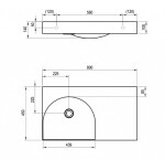 RAVAK - Lite Umyvadlo 80x45 cm, bez přepadu, bez otvoru pro baterii, bílá XJXP1380000
