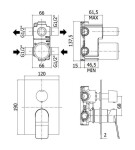 PAFFONI - Tilt Baterie pod omítku s tělesem, pro 2 spotřebiče, nerez TI018ST/M