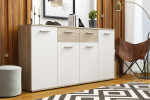Komoda Justus 3 Barva korpusu: Bílá + Country grey
