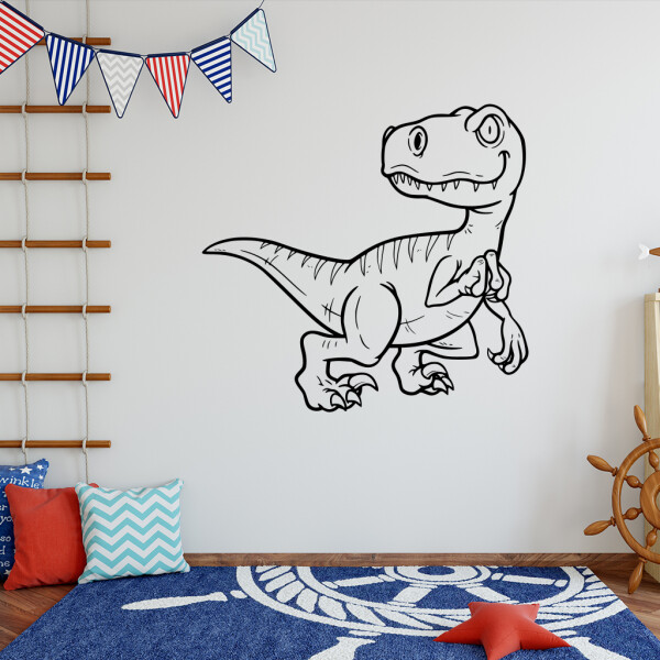 Samolepka Dinosaurus Barva: černá, Velikost: 100 x 95 cm