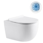CERANO - Kompletní WC set Basic/Felci - bílá lesklá - WC tlačítko Dualo/Černá - závěsné - předstěnová instalace - 53x37 CER-8050BD86068