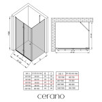 CERANO - Sprchový kout Volpe L/P - 6 mm - černá matná, transparentní sklo - 80x70x190 - zalamovací CER-427315