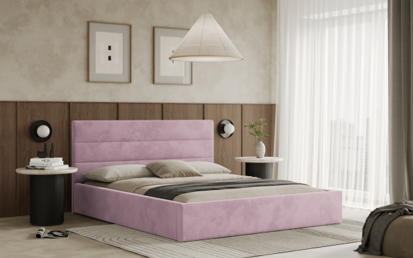 FRONTI Postel LIVO 140x200 růžová s úložným prostorem