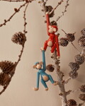 Kay Bojesen Dřevěná opička Monkey Mini Vintage Blue 9,5 cm, modrá barva, dřevo