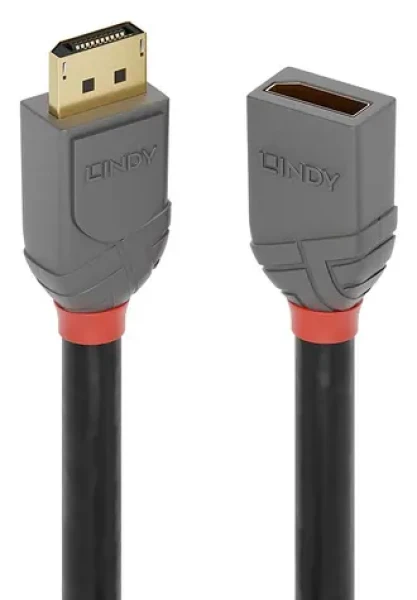 Lindy Anthra Line DisplayPort 1.4 černá / Prodlužovací kabel / DisplayPort - DisplayPort / 1 m / 8K 60 Hz (36496)