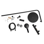 Erga Bergen, sprchový set s termostatickou baterií a dešťovou sprchou 30 cm, černá matná, ERG-YKA-BP.BERGEN THERM 30 BLK