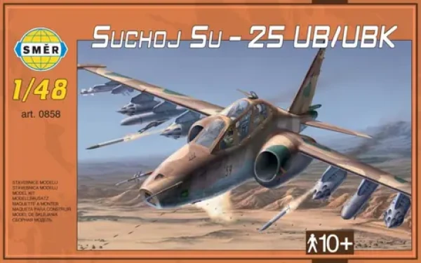Směr plastikový model letadla ke slepení Suchoj SU-25 UB-UBK slepovací stavebnice letadlo 1:48