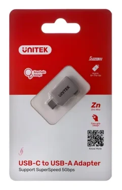 Unitek A1025GNI stříbrná / Adaptér / USB-C na USB-A / OTG / 5 Gbps (A1025GNI)