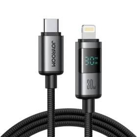 Joyroom S-A16 Pro Prism Series Nabíjecí kabel s displejem USB-C (M) - Lightning (M) 30W 1.2m černá (6956116721374)