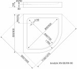 KERRA - Vanička sprchová půlkruhová 80x80 R 55 (15 CM) 5907548117823