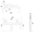 REA - Vanová baterie LUNGO Diamond Chrome REA-B6447