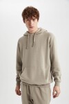 DEFACTO Regular Fit Hooded Washable Faded Effect Sweatshirt