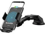 TechniSat Smartcharge 1 Nabíjecí držák telefonu do auta černá / 65-100 mm / do mřížky / na sklo / Qi / USB-C / 10W (V058F)