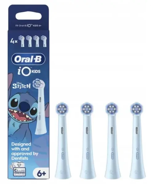 Oral-B iO Kids Stitch modrá 4 ks / Náhradní hlavice / pro Oral-B iO Kids (iO refill 4 Stitch)
