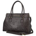 Luxusní dámská kožená kabelka na rameno Florentina, tmavě hnědá