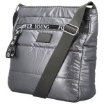 Stylová dámská textilní crossbody kabelka Zayana, šedá