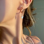 Royal Fashion náušnice 18k zlato Vermeil GU-DR16430E-YELLOWGOLD-MOONSTONE-TOPAZ