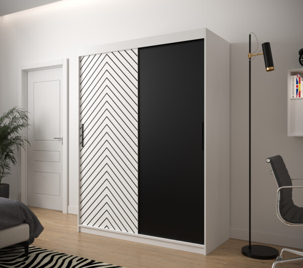 Šatní skříň Abi Jodelka Barva korpusu: Bílá, Rozměry: 150 cm, Dveře: Bílá mat