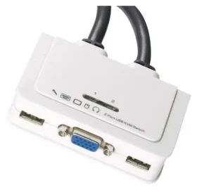 EFB EB977 bílá / KVM přepínač / 2 porty / VGA / USB / Audio / kabely 2x 0,9 m (EB977)