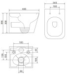 OMNIRES - FONTANA WC set WC 4v1, bílá lesk, černá mat FONTANASETBPBL