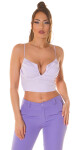 Sexy top Koucla Musthave Crop Top s volánkem lilac Einheitsgroesse