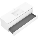 MEXEN/S - Rivel koupelnová skříňka 140 cm s umyvadlem Otis, 2 zásuvky, reliéf , bílá mat 91A20-14047-2-BFF01-W18M01