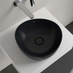 VILLEROY & BOCH - Antao Umyvadlo na desku, 40x40 cm, CeramicPlus, Pure Black 4A7240R7