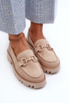 Dámské semišové mokasíny s ozdobou béžové D&A TW117 Béžové 37