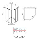CERANO - Sprchový kout Orso L/P - 6 mm - čtvrtkruh - R550 - chrom, transparentní sklo - 80x80x195 - posuvný CER-476852